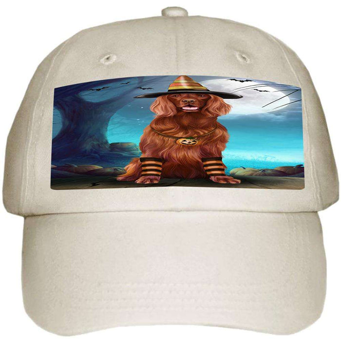 Happy Halloween Trick or Treat Irish Setter Dog Candy Corn Ball Hat Cap HAT61257