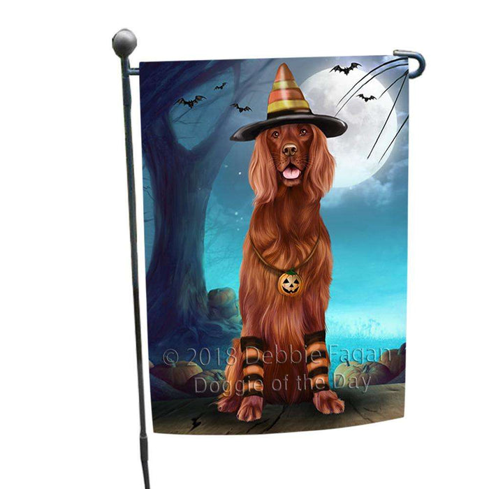 Happy Halloween Trick or Treat Irish Setter Dog Candy Corn Garden Flag GFLG52453