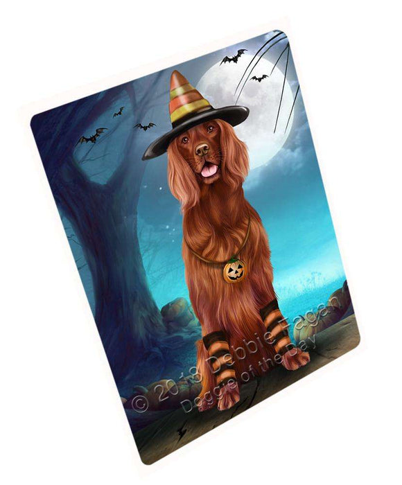 Happy Halloween Trick or Treat Irish Setter Dog Candy Corn Large Refrigerator / Dishwasher Magnet RMAG75234