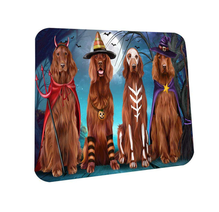Happy Halloween Trick or Treat Irish Setter Dog Coasters Set of 4 CST52543