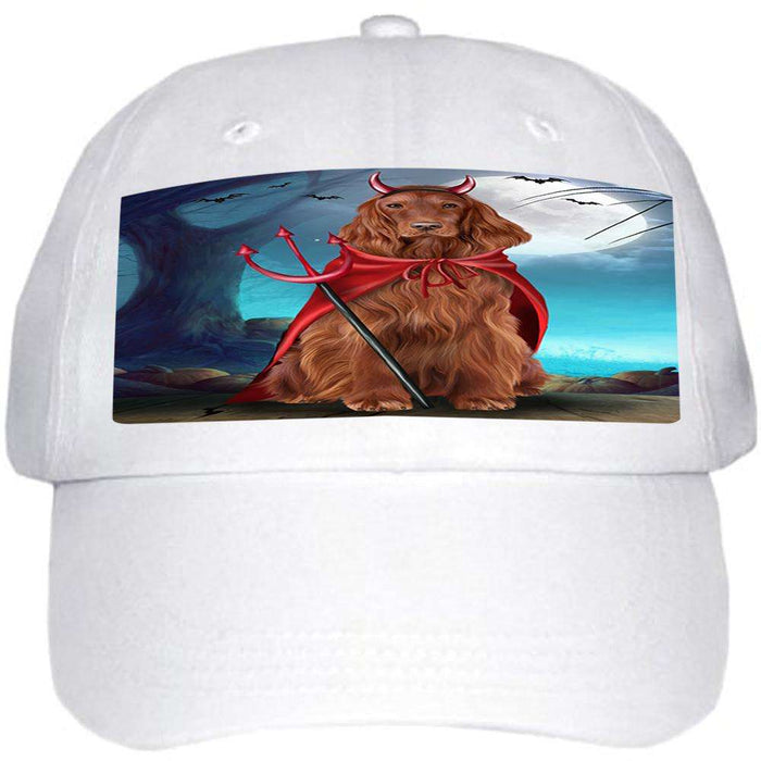 Happy Halloween Trick or Treat Irish Setter Dog Devil Ball Hat Cap HAT61314