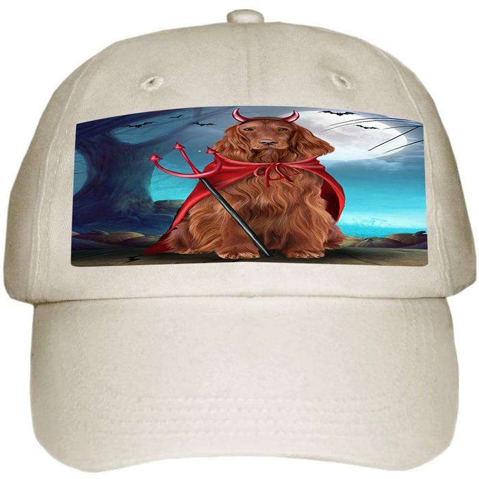 Happy Halloween Trick or Treat Irish Setter Dog Devil Ball Hat Cap HAT61314