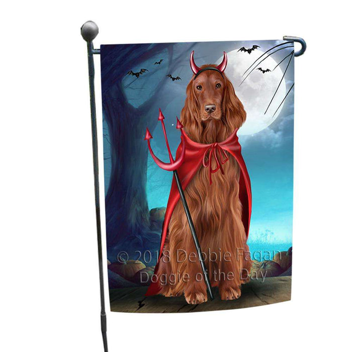 Happy Halloween Trick or Treat Irish Setter Dog Devil Garden Flag GFLG52472