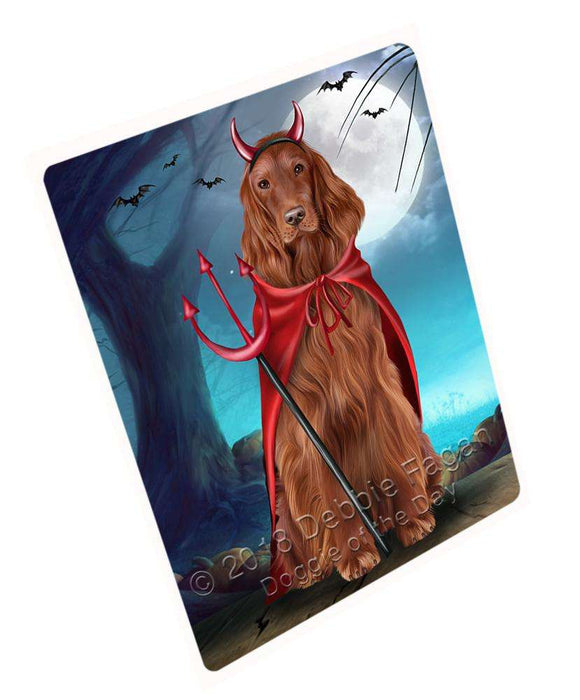 Happy Halloween Trick or Treat Irish Setter Dog Devil Large Refrigerator / Dishwasher Magnet RMAG75348