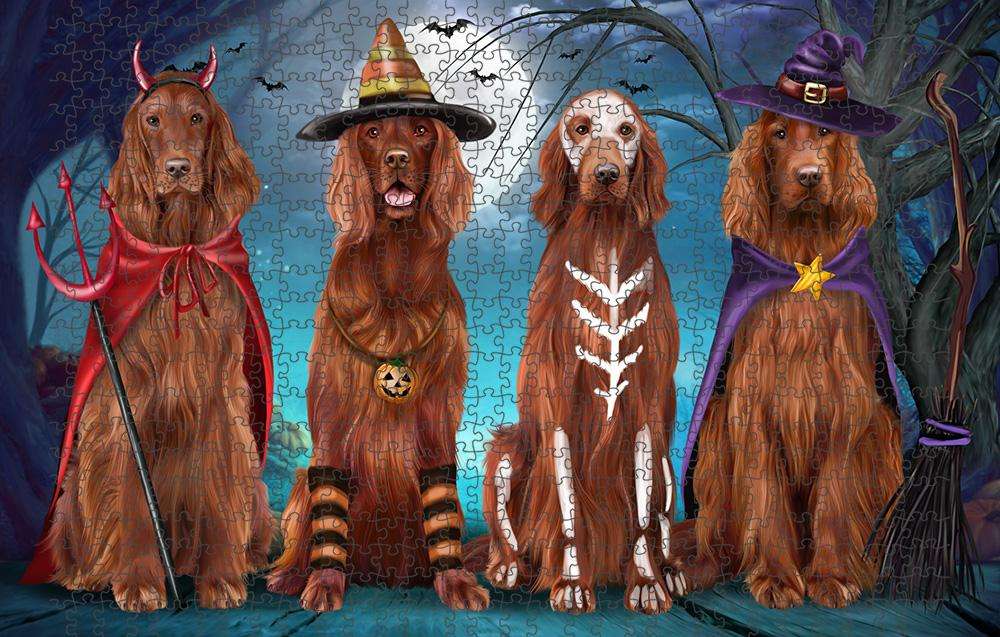 Happy Halloween Trick or Treat Irish Setter Dog Puzzle with Photo Tin PUZL61683