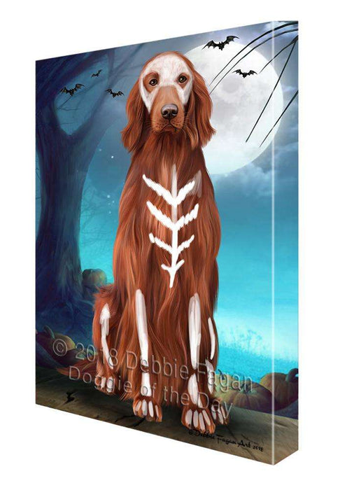 Happy Halloween Trick or Treat Irish Setter Dog Skeleton Canvas Print Wall Art Décor CVS89711