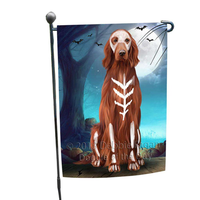 Happy Halloween Trick or Treat Irish Setter Dog Skeleton Garden Flag GFLG52491