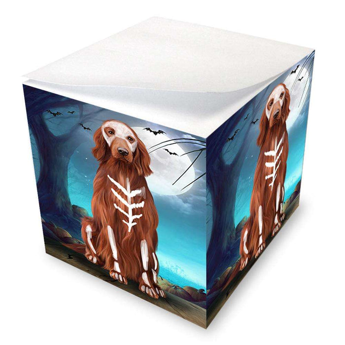 Happy Halloween Trick or Treat Irish Setter Dog Skeleton Note Cube NOC52546
