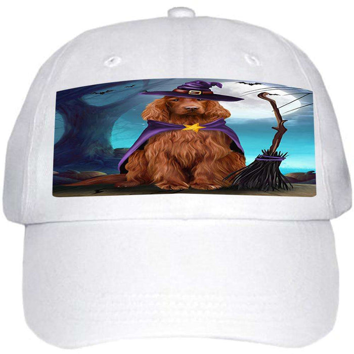 Happy Halloween Trick or Treat Irish Setter Dog Witch Ball Hat Cap HAT61428