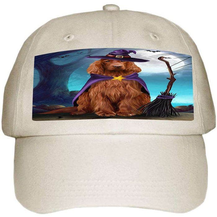 Happy Halloween Trick or Treat Irish Setter Dog Witch Ball Hat Cap HAT61428