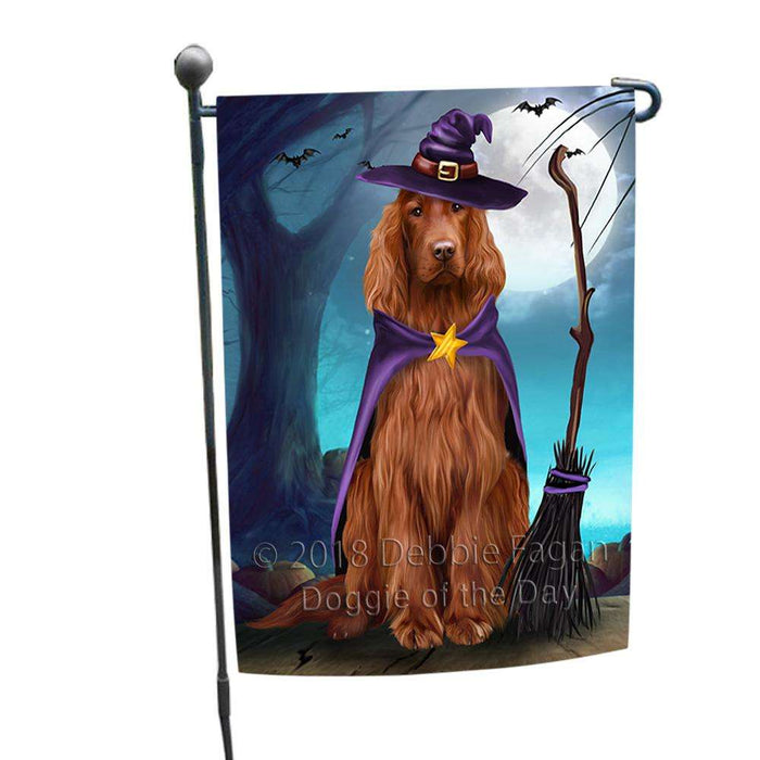 Happy Halloween Trick or Treat Irish Setter Dog Witch Garden Flag GFLG52510