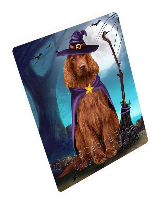 Happy Halloween Trick or Treat Irish Setter Dog Witch Large Refrigerator / Dishwasher Magnet RMAG75576