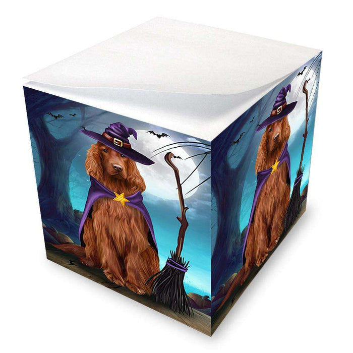Happy Halloween Trick or Treat Irish Setter Dog Witch Note Cube NOC52565