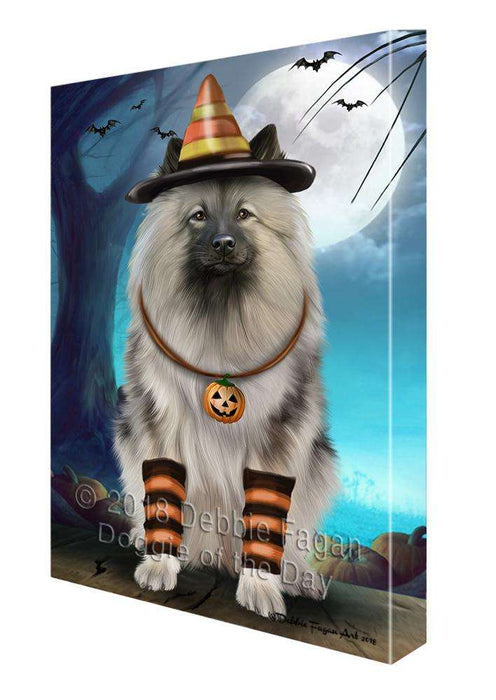 Happy Halloween Trick or Treat Keeshond Dog Candy Corn Canvas Print Wall Art Décor CVS89378