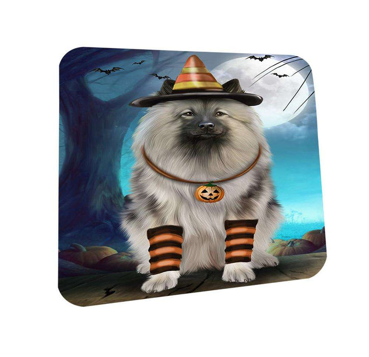 Happy Halloween Trick or Treat Keeshond Dog Candy Corn Coasters Set of 4 CST52468