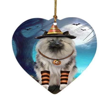 Happy Halloween Trick or Treat Keeshond Dog Candy Corn Heart Christmas Ornament HPOR52509