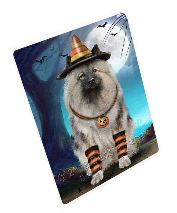 Happy Halloween Trick or Treat Keeshond Dog Candy Corn Large Refrigerator / Dishwasher Magnet RMAG75240