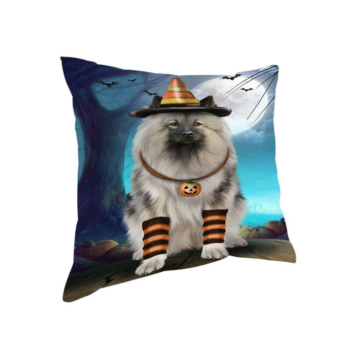 Happy Halloween Trick or Treat Keeshond Dog Candy Corn Pillow PIL66192