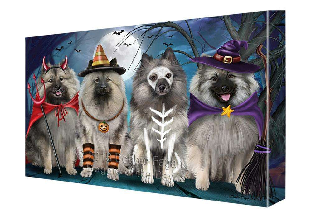 Happy Halloween Trick or Treat Keeshond Dog Canvas Print Wall Art Décor CVS90062