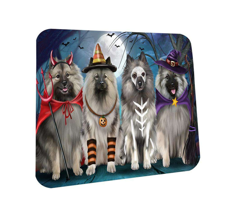 Happy Halloween Trick or Treat Keeshond Dog Coasters Set of 4 CST52544