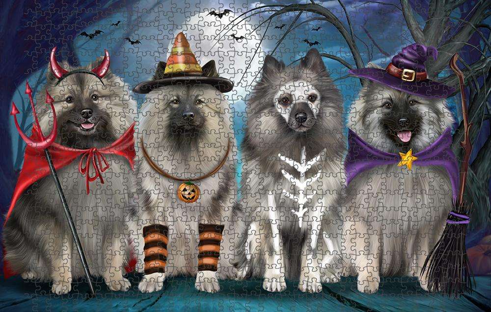 Happy Halloween Trick or Treat Keeshond Dog Puzzle with Photo Tin PUZL61686