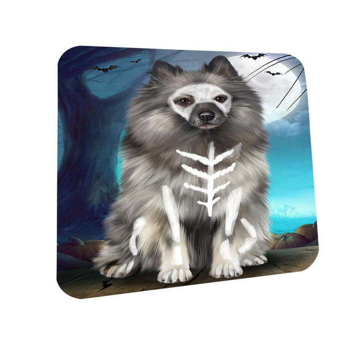 Happy Halloween Trick or Treat Keeshond Dog Skeleton Coasters Set of 4 CST52506