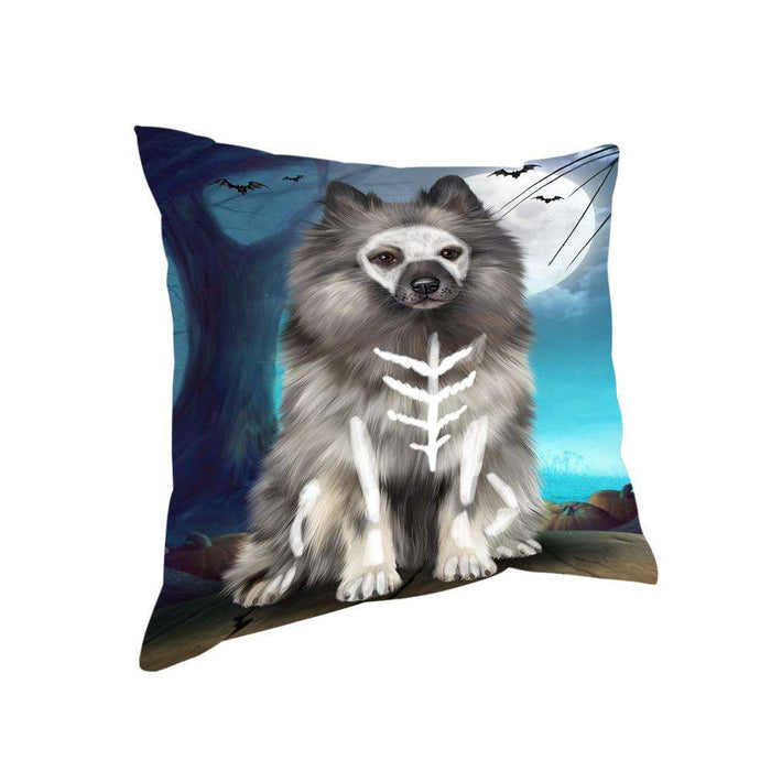 Happy Halloween Trick or Treat Keeshond Dog Skeleton Pillow PIL66344