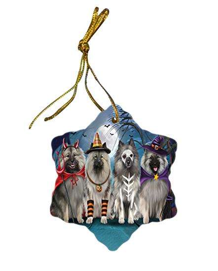 Happy Halloween Trick or Treat Keeshond Dog Star Porcelain Ornament SPOR52576