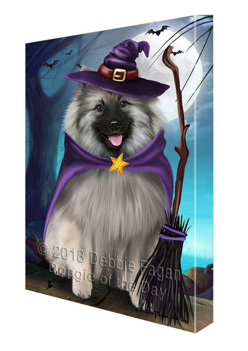 Happy Halloween Trick or Treat Keeshond Dog Witch Canvas Print Wall Art Décor CVS89891