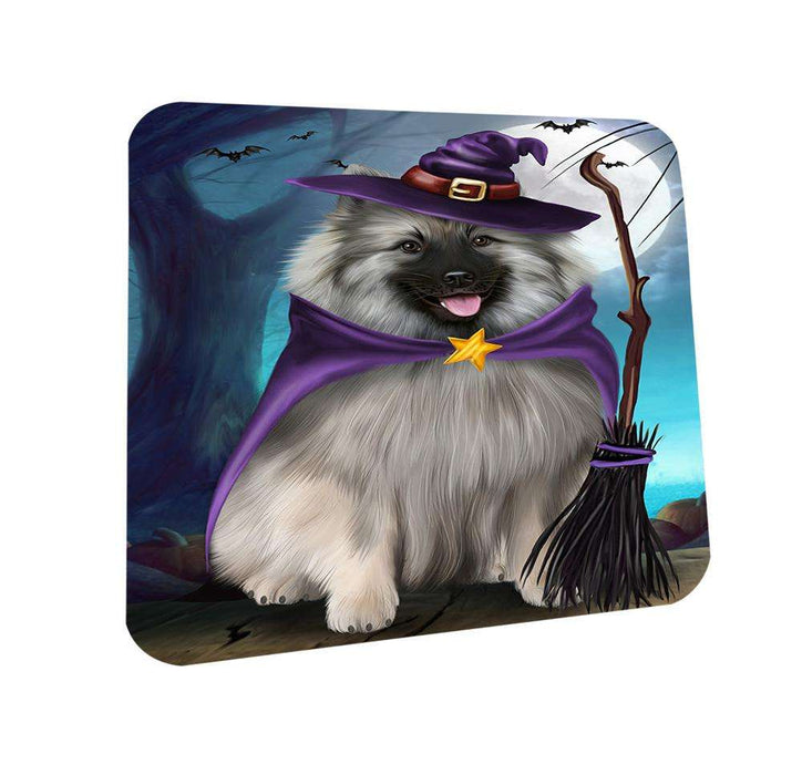 Happy Halloween Trick or Treat Keeshond Dog Witch Coasters Set of 4 CST52525