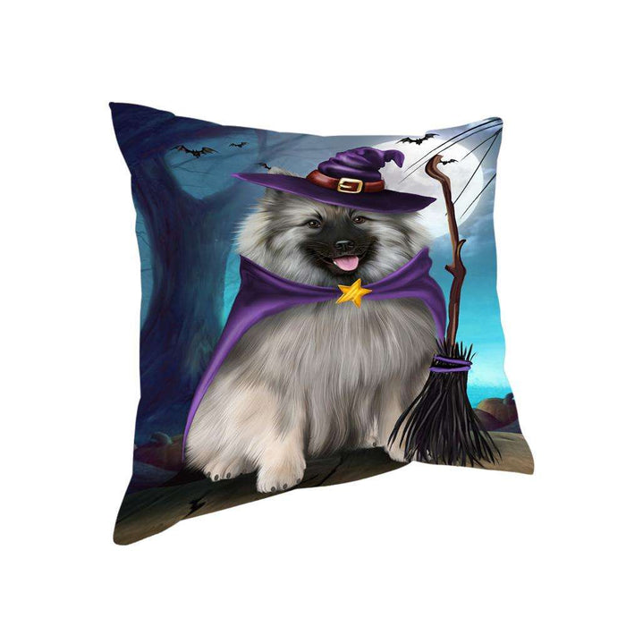 Happy Halloween Trick or Treat Keeshond Dog Witch Pillow PIL66420