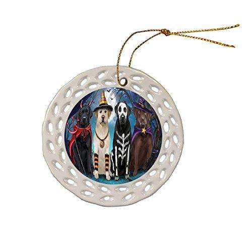 Happy Halloween Trick or Treat Labrador Retriever Ceramic Doily Ornament