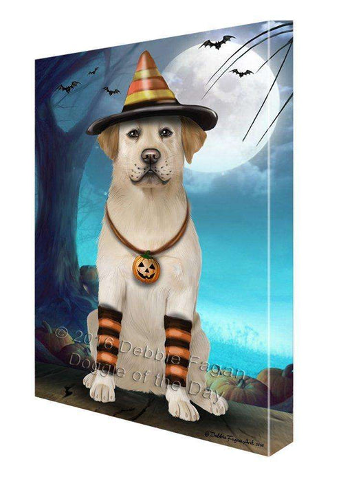 Happy Halloween Trick or Treat Labrador Retriever Dog Candy Corn Canvas Wall Art