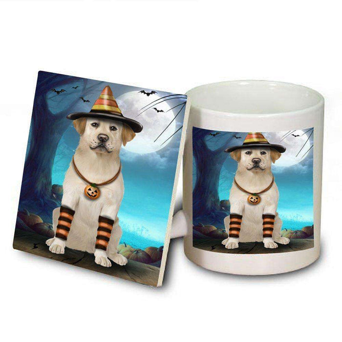 Happy Halloween Trick or Treat Labrador Retriever Dog Candy Corn Mug and Coaster Set