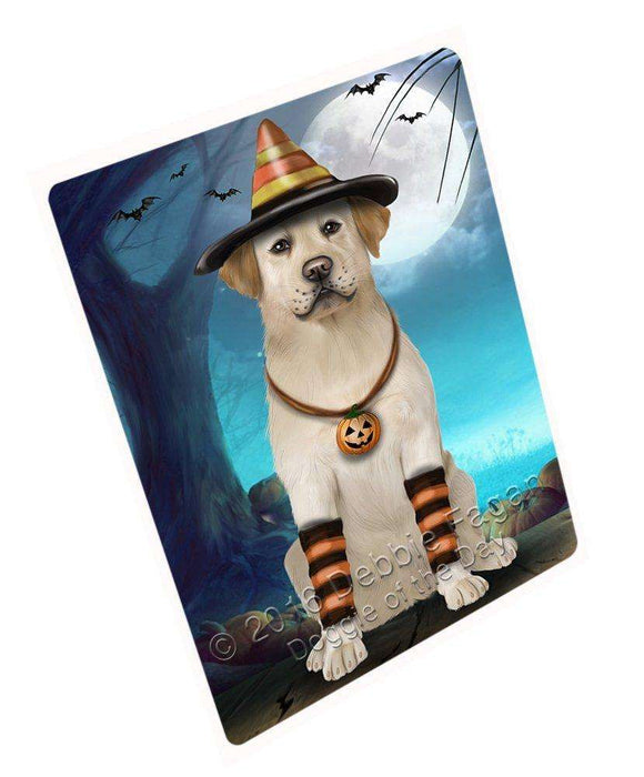 Happy Halloween Trick or Treat Labrador Retriever Dog Candy Corn Tempered Cutting Board (Small)