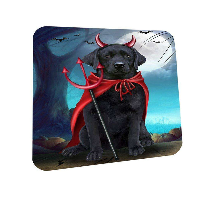 Happy Halloween Trick or Treat Labrador Retriever Dog Devil Coasters Set of 4