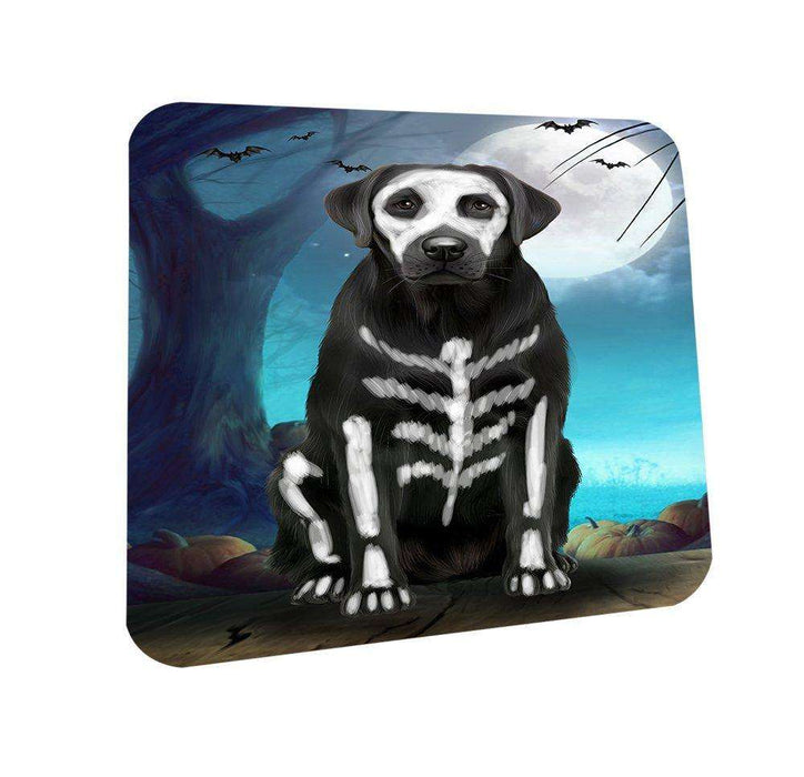 Happy Halloween Trick or Treat Labrador Retriever Dog Skeleton Coasters Set of 4