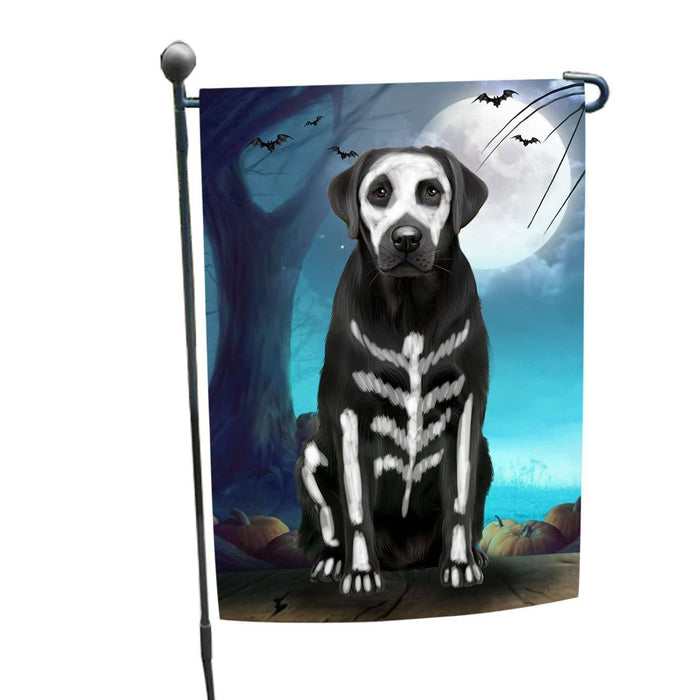 Happy Halloween Trick or Treat Labrador Retriever Dog Skeleton Garden Flag