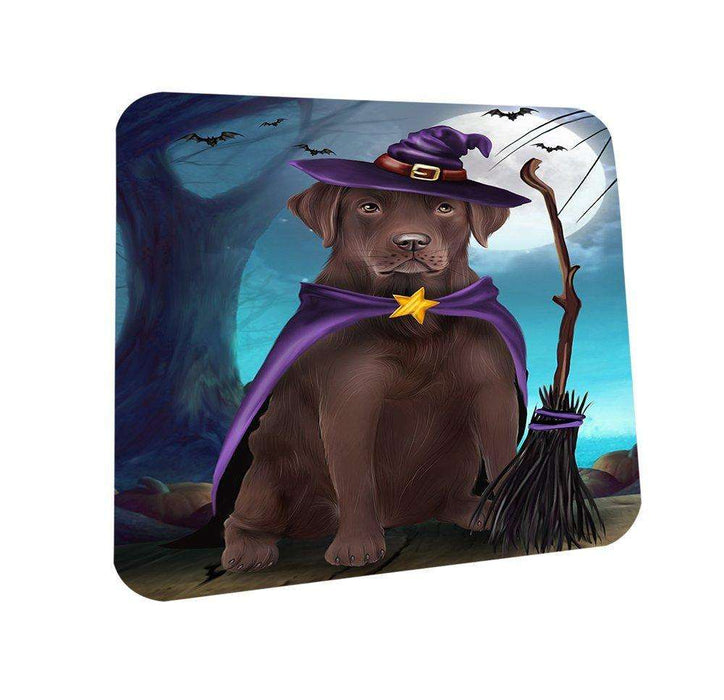 Happy Halloween Trick or Treat Labrador Retriever Dog Witch Coasters Set of 4