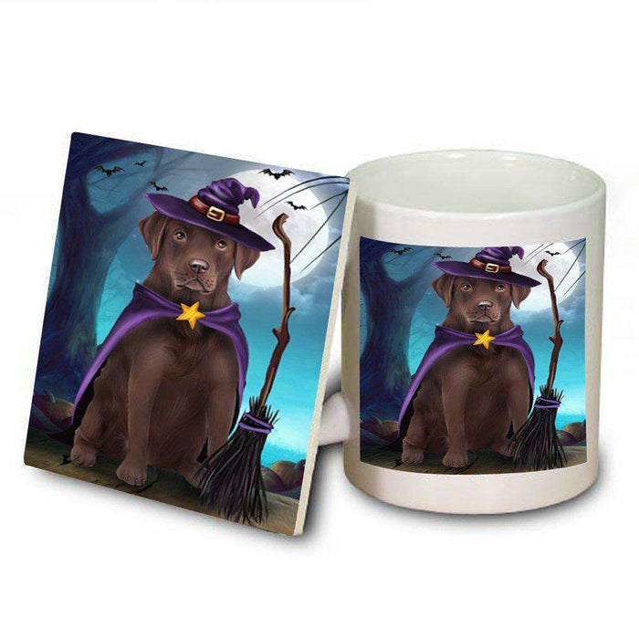 Happy Halloween Trick or Treat Labrador Retriever Dog Witch Mug and Coaster Set