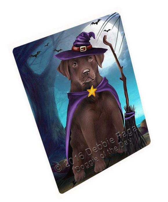 Happy Halloween Trick or Treat Labrador Retriever Dog Witch Tempered Cutting Board (Small)