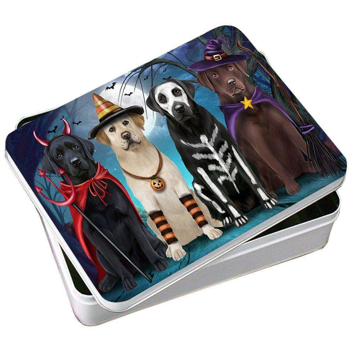 Happy Halloween Trick or Treat Labrador Retriever Photo Storage Tin