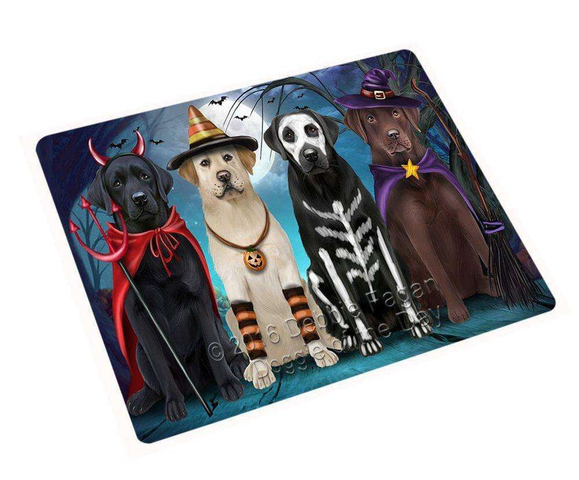 Happy Halloween Trick or Treat Labrador Retriever Tempered Cutting Board (Small)