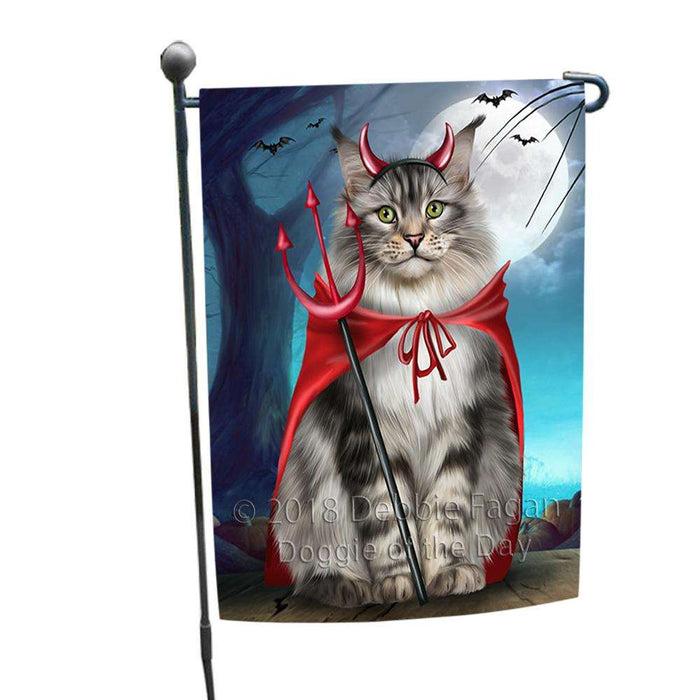 Happy Halloween Trick or Treat Maine Coon Cat Garden Flag GFLG54694