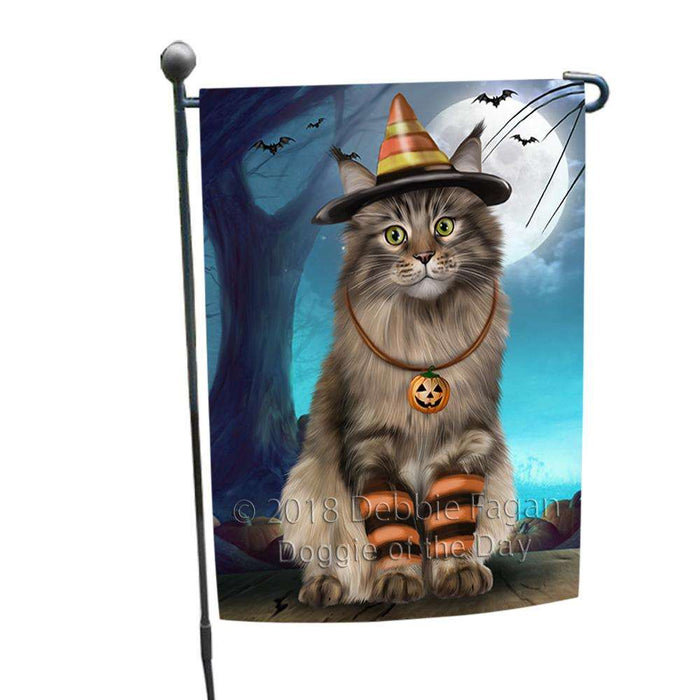 Happy Halloween Trick or Treat Maine Coon Cat Garden Flag GFLG54695