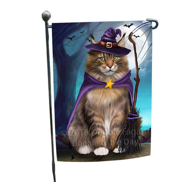 Happy Halloween Trick or Treat Maine Coon Cat Garden Flag GFLG54697