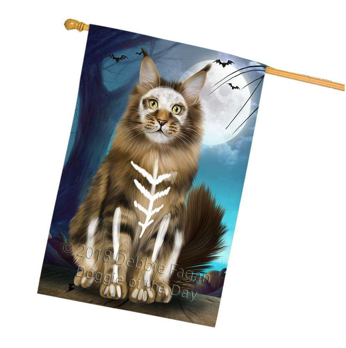 Happy Halloween Trick or Treat Maine Coon Cat House Flag FLG54832