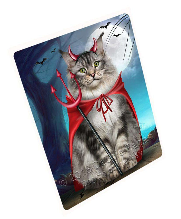 Happy Halloween Trick or Treat Maine Coon Cat Large Refrigerator / Dishwasher Magnet RMAG88674