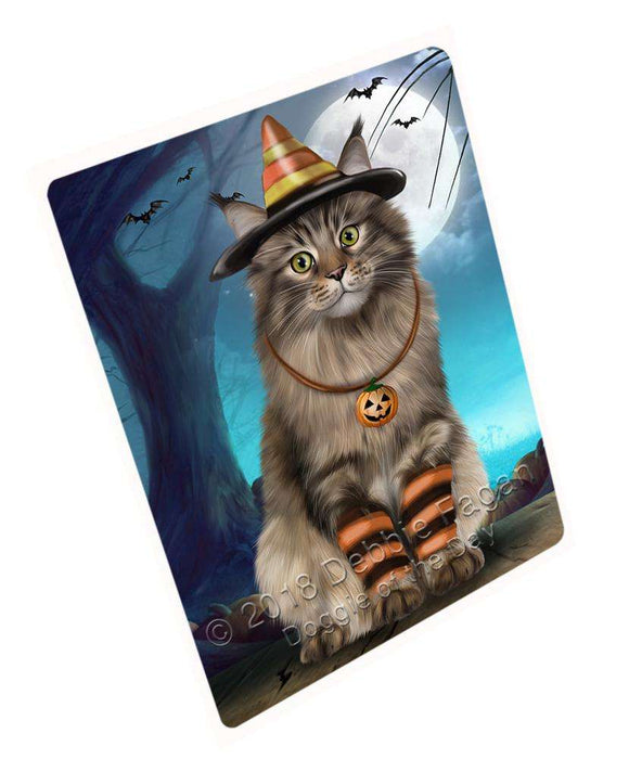 Happy Halloween Trick or Treat Maine Coon Cat Large Refrigerator / Dishwasher Magnet RMAG88680