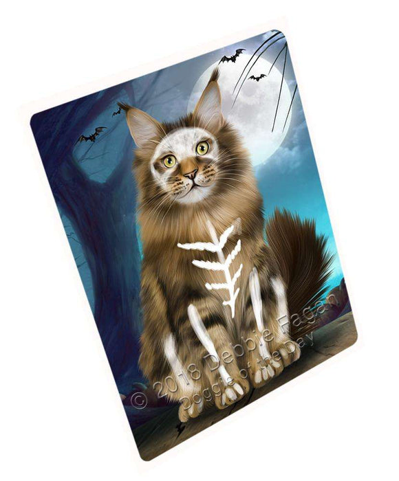 Happy Halloween Trick or Treat Maine Coon Cat Large Refrigerator / Dishwasher Magnet RMAG88686